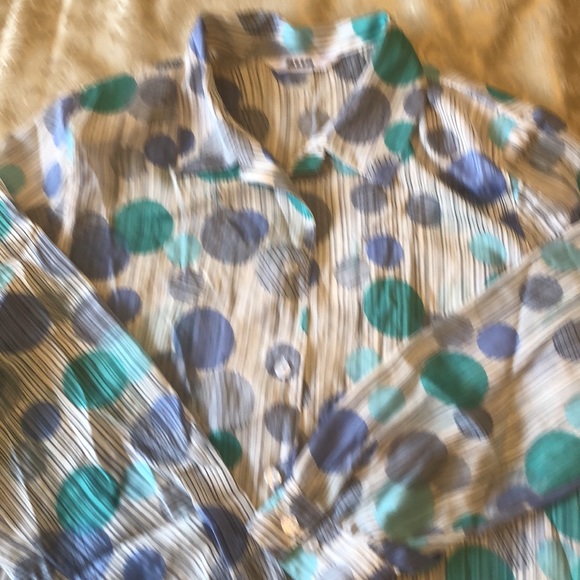 ALIA NWT SIZE 16 WOMEN LONG SLEEVE LONG STYLE BLOUSE GREY/MAUVE/AQUA/WHITE #116 - Picture 8 of 10